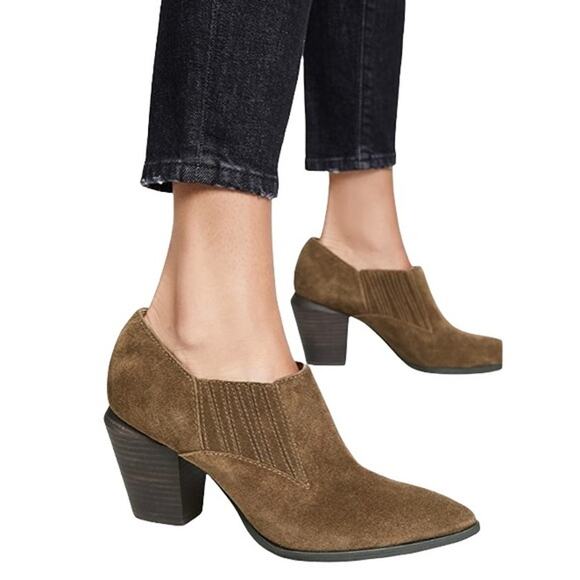 Splendid Hertha Block Heel Suede Booties Sable Brown Women's Size 8 NEW - Picture 2 of 13